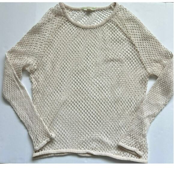 Staring At Stars Top Womens Lg Open Knit Long Sleeves Cotton Pull Over Boho Y2K - Picture 8 of 8